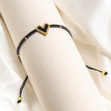 Black Heart | Stoffarmband