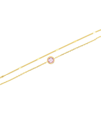 IVY | ZWEI REIHIGES ARMBAND | GOLD- ROSA